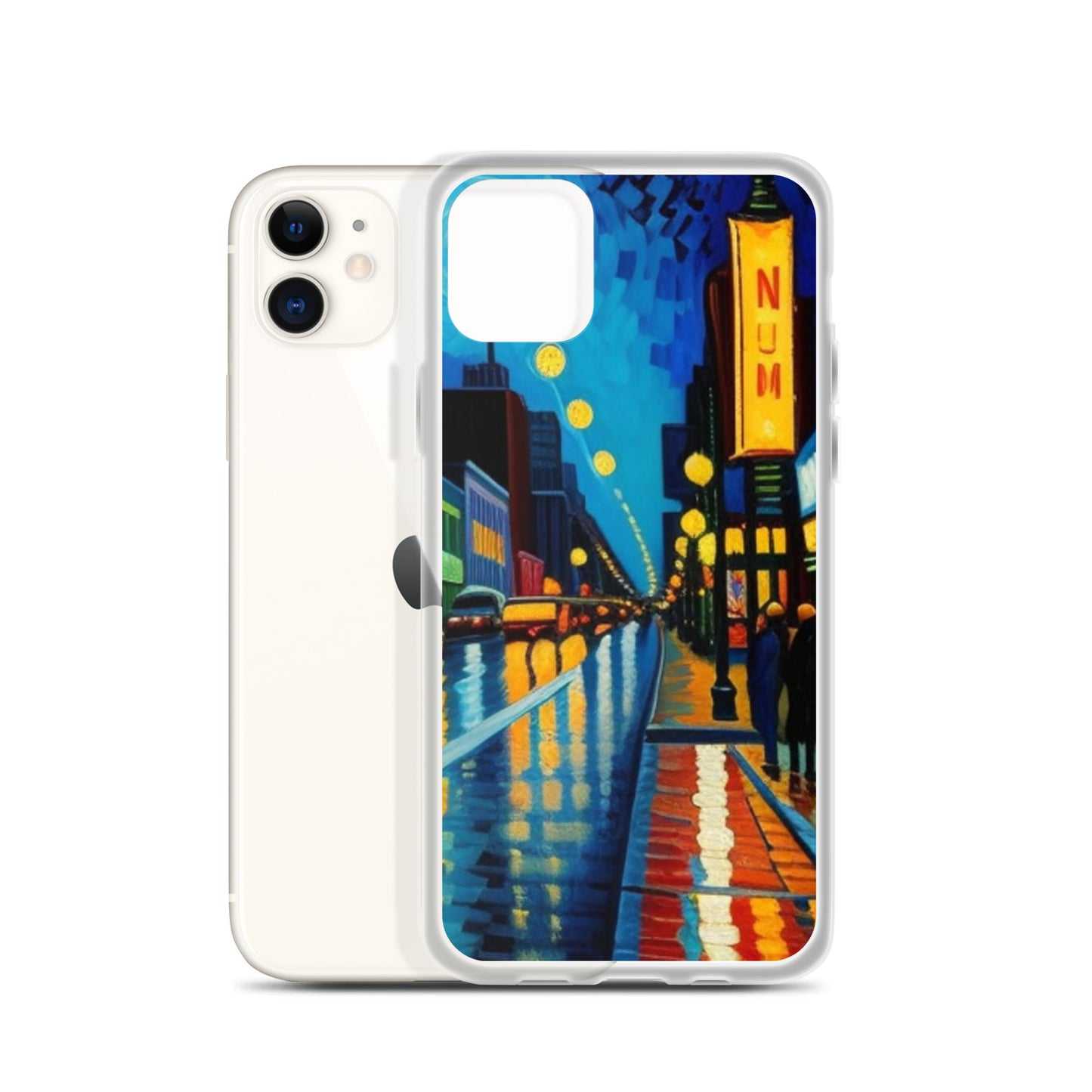 Clear Case for iPhone® City Nightlife AI Painting