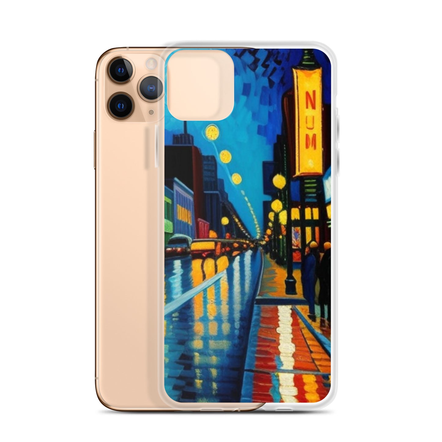 Clear Case for iPhone® City Nightlife AI Painting