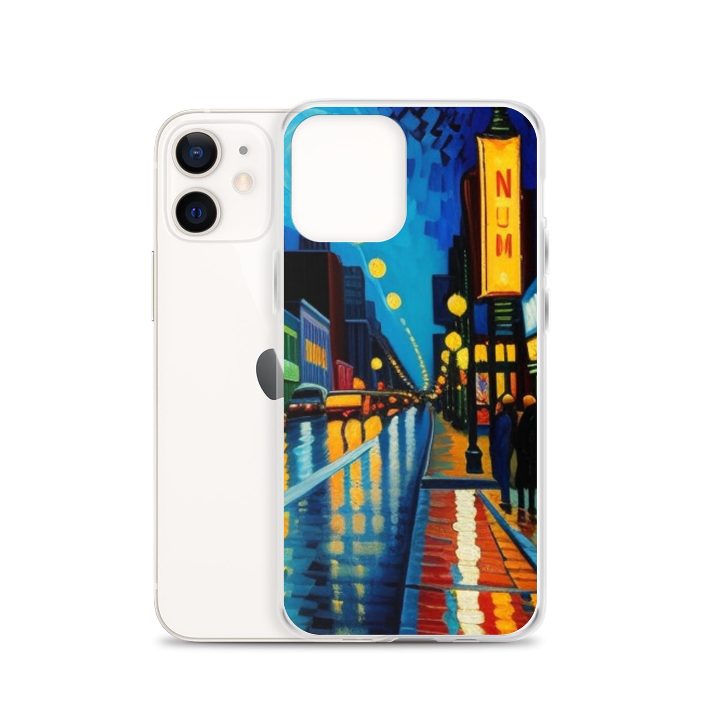 Clear Case for iPhone® City Nightlife AI Painting