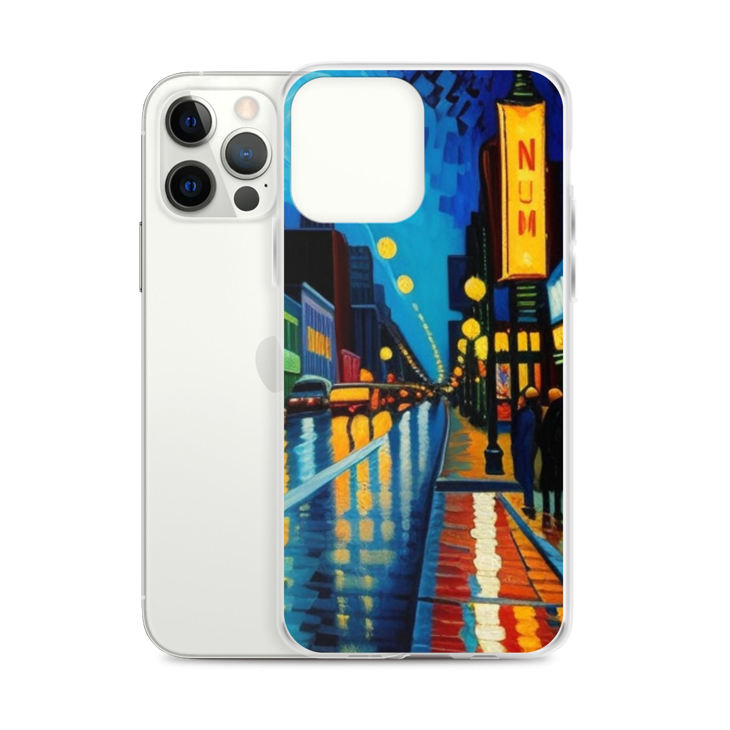 Clear Case for iPhone® City Nightlife AI Painting