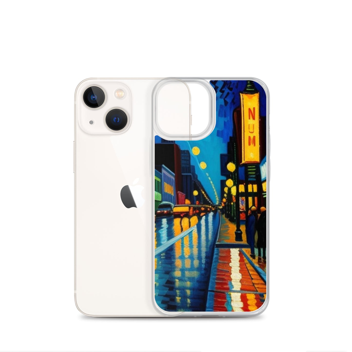 Clear Case for iPhone® City Nightlife AI Painting