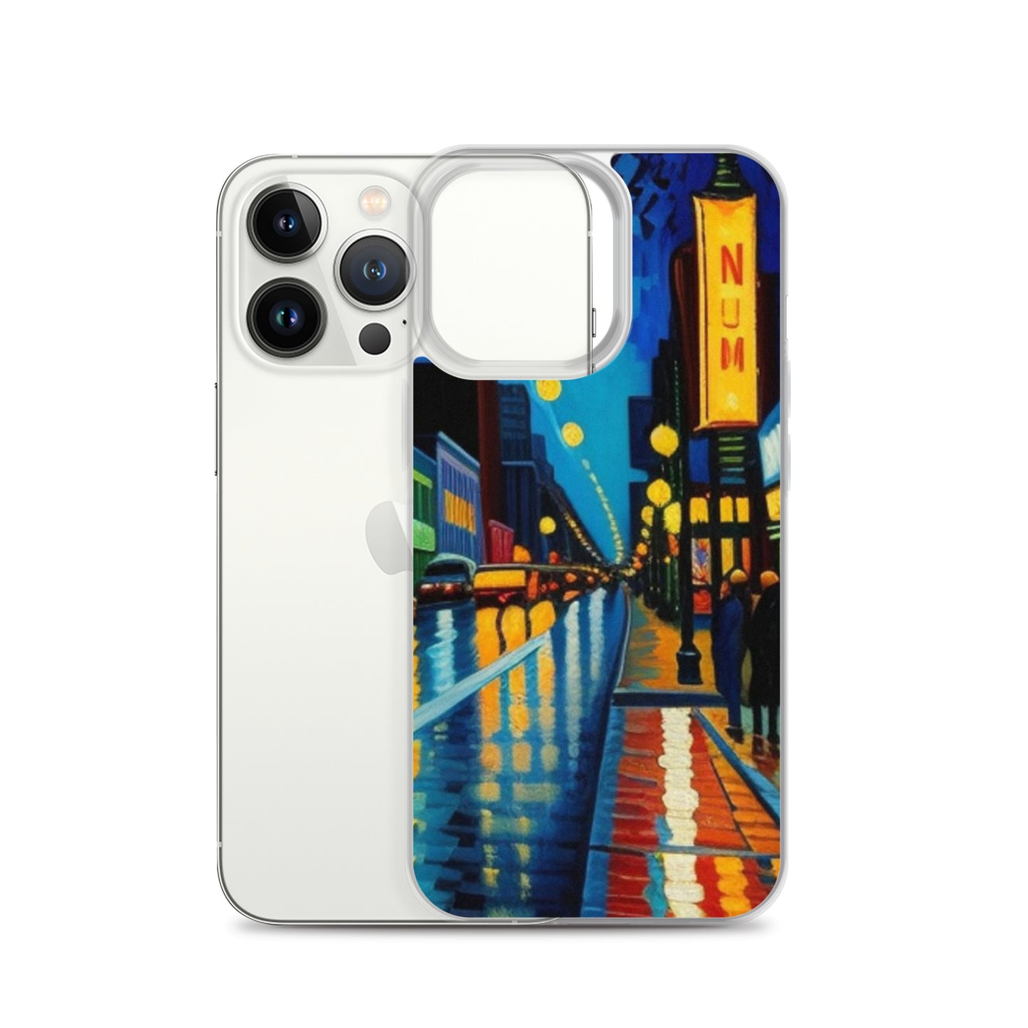 Clear Case for iPhone® City Nightlife AI Painting