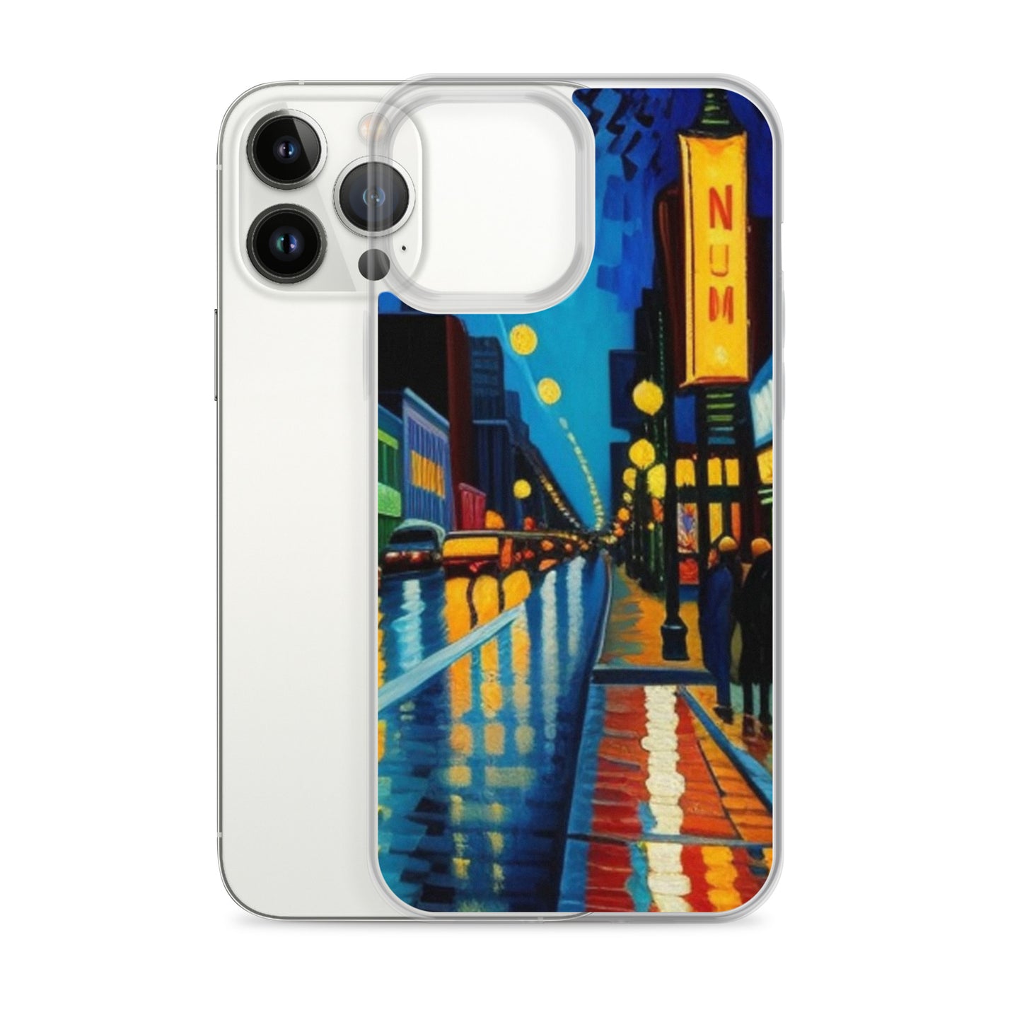 Clear Case for iPhone® City Nightlife AI Painting