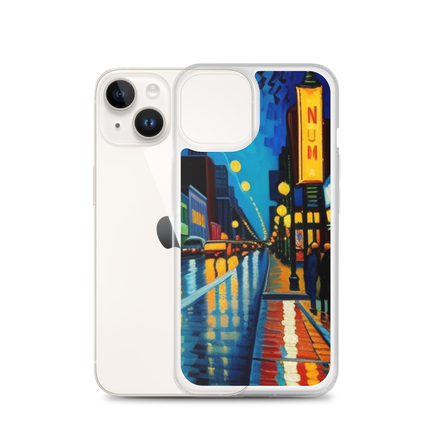 Clear Case for iPhone® City Nightlife AI Painting