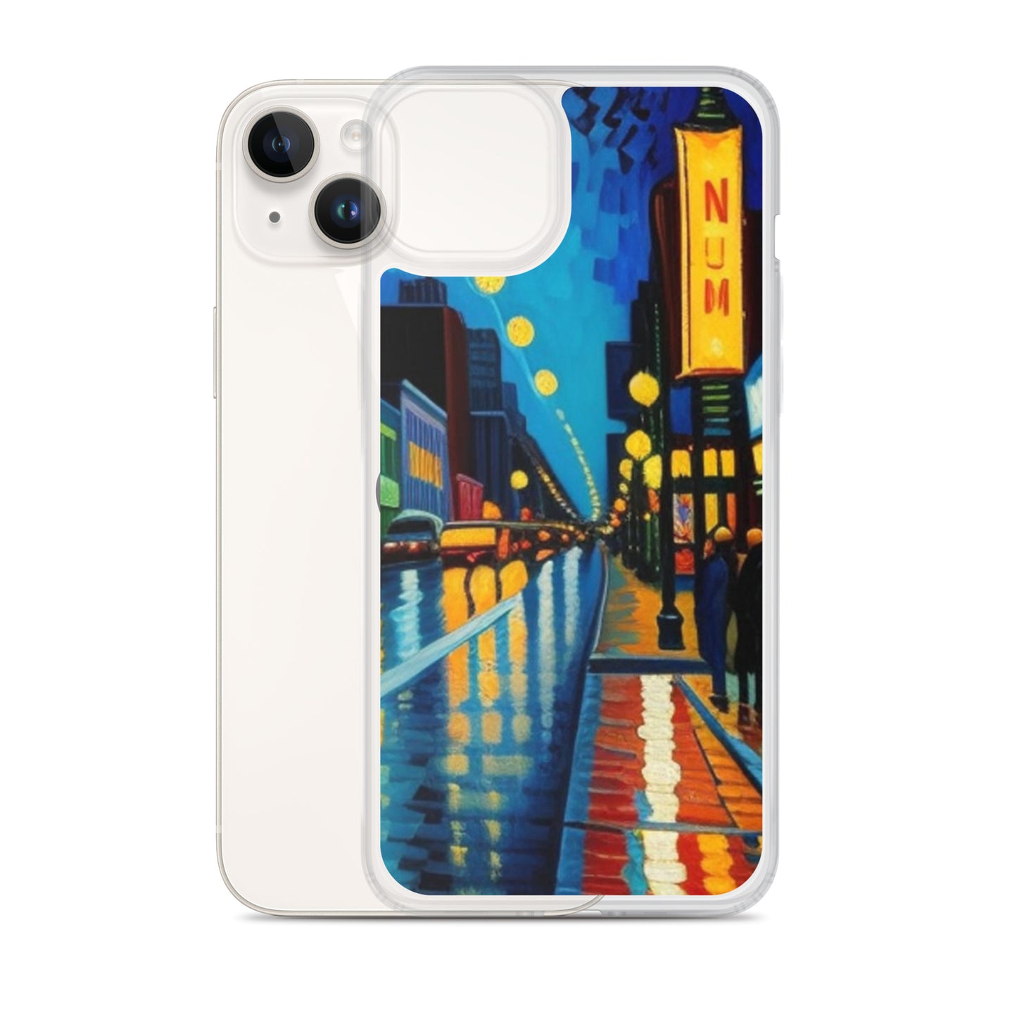 Clear Case for iPhone® City Nightlife AI Painting