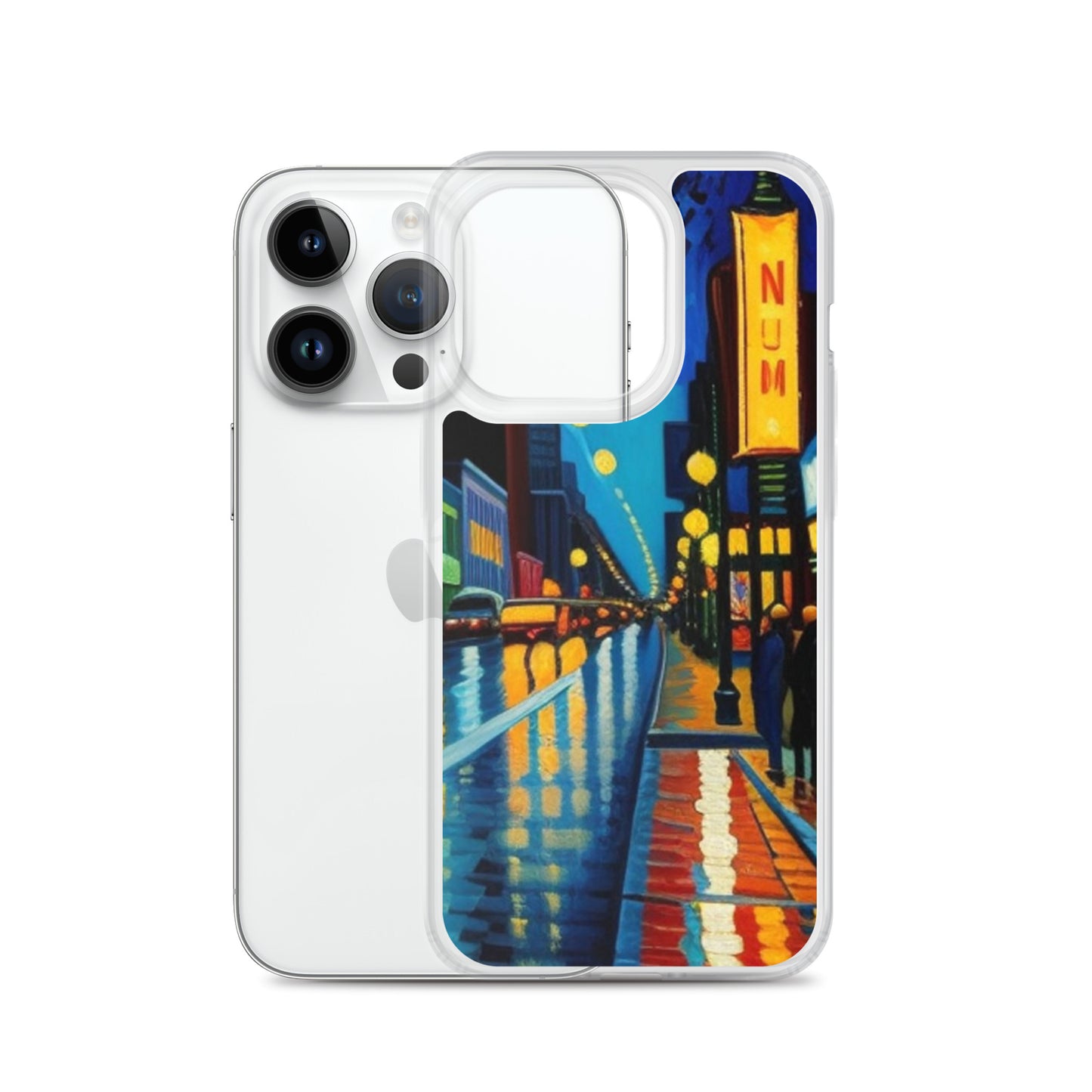 Clear Case for iPhone® City Nightlife AI Painting