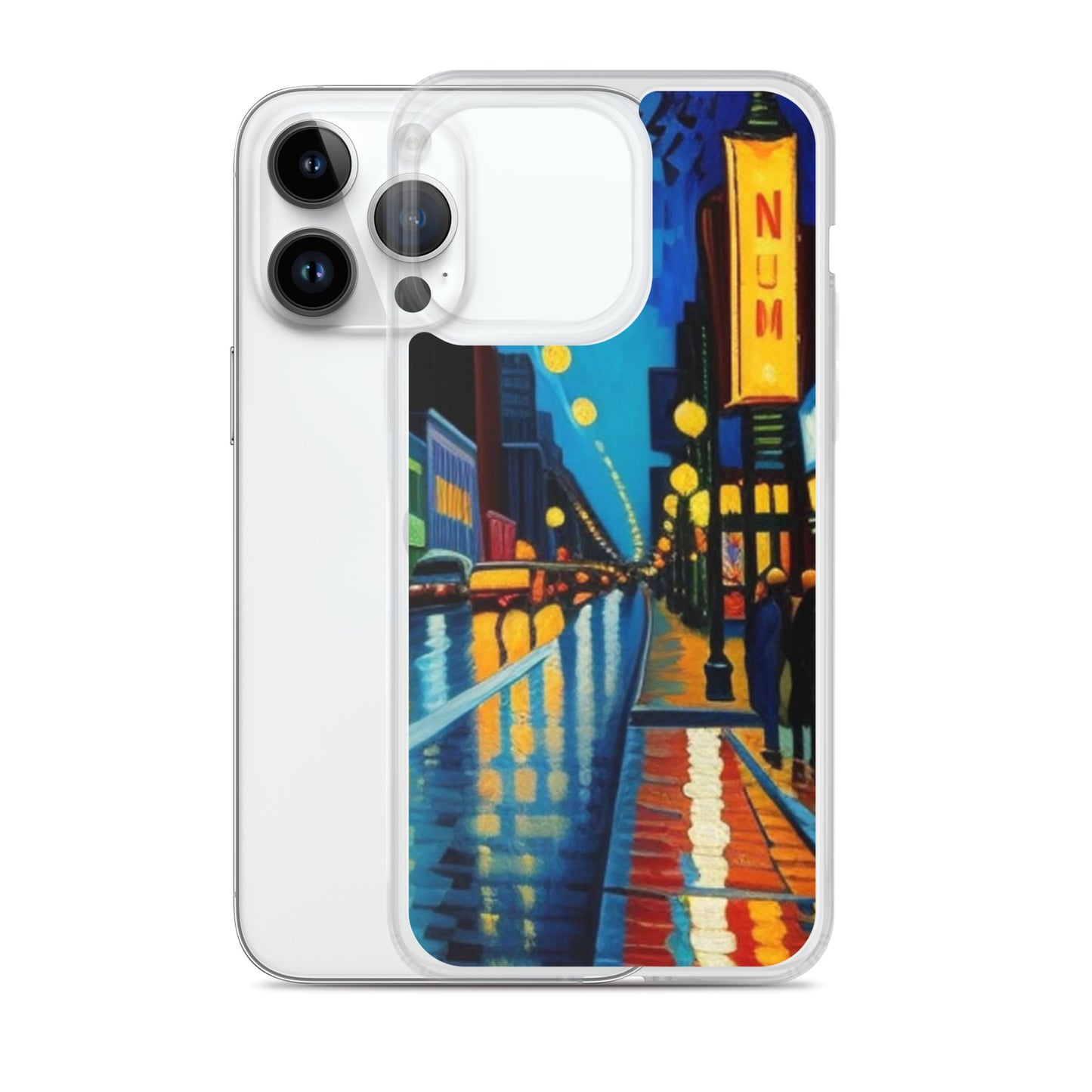 Clear Case for iPhone® City Nightlife AI Painting