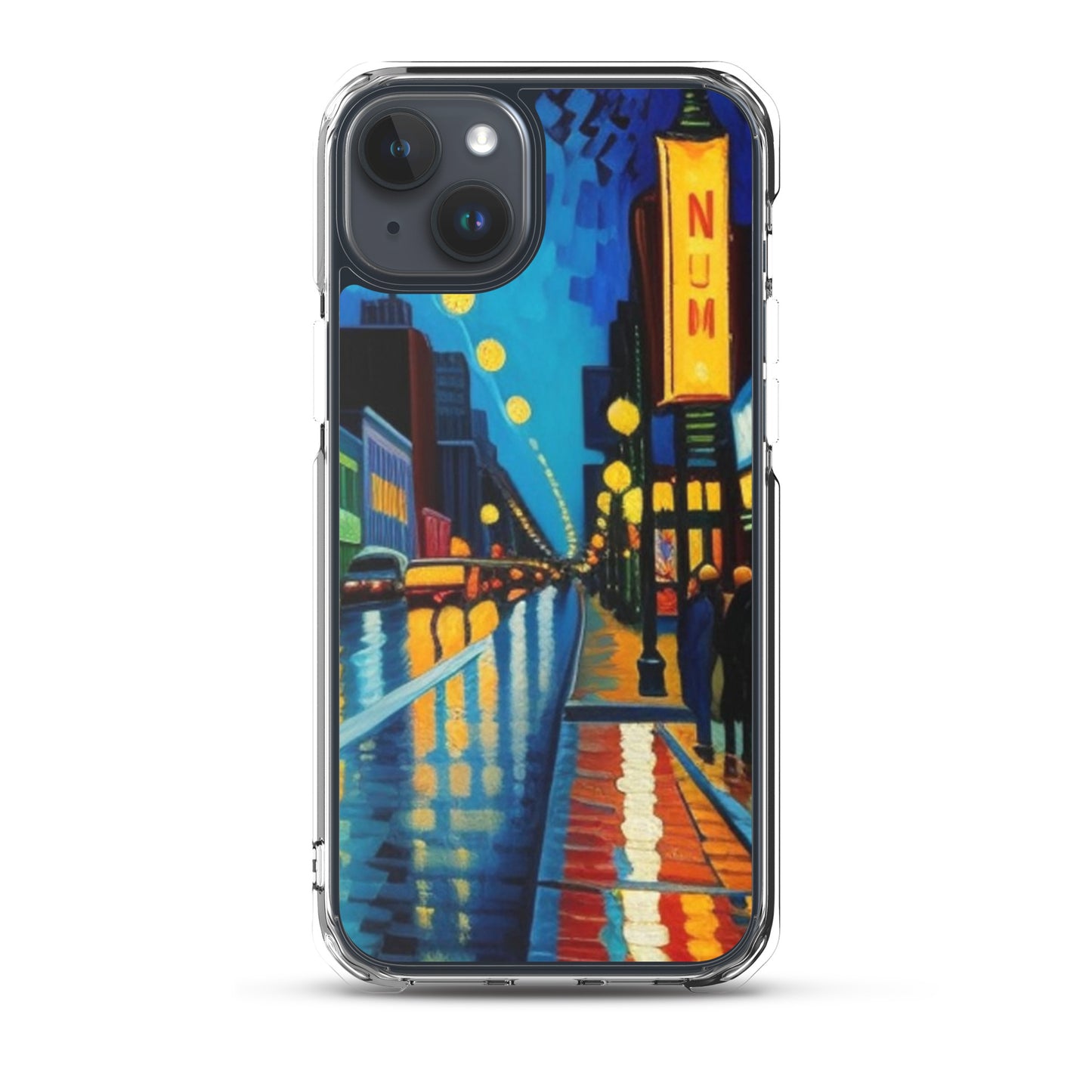 Clear Case for iPhone® City Nightlife AI Painting