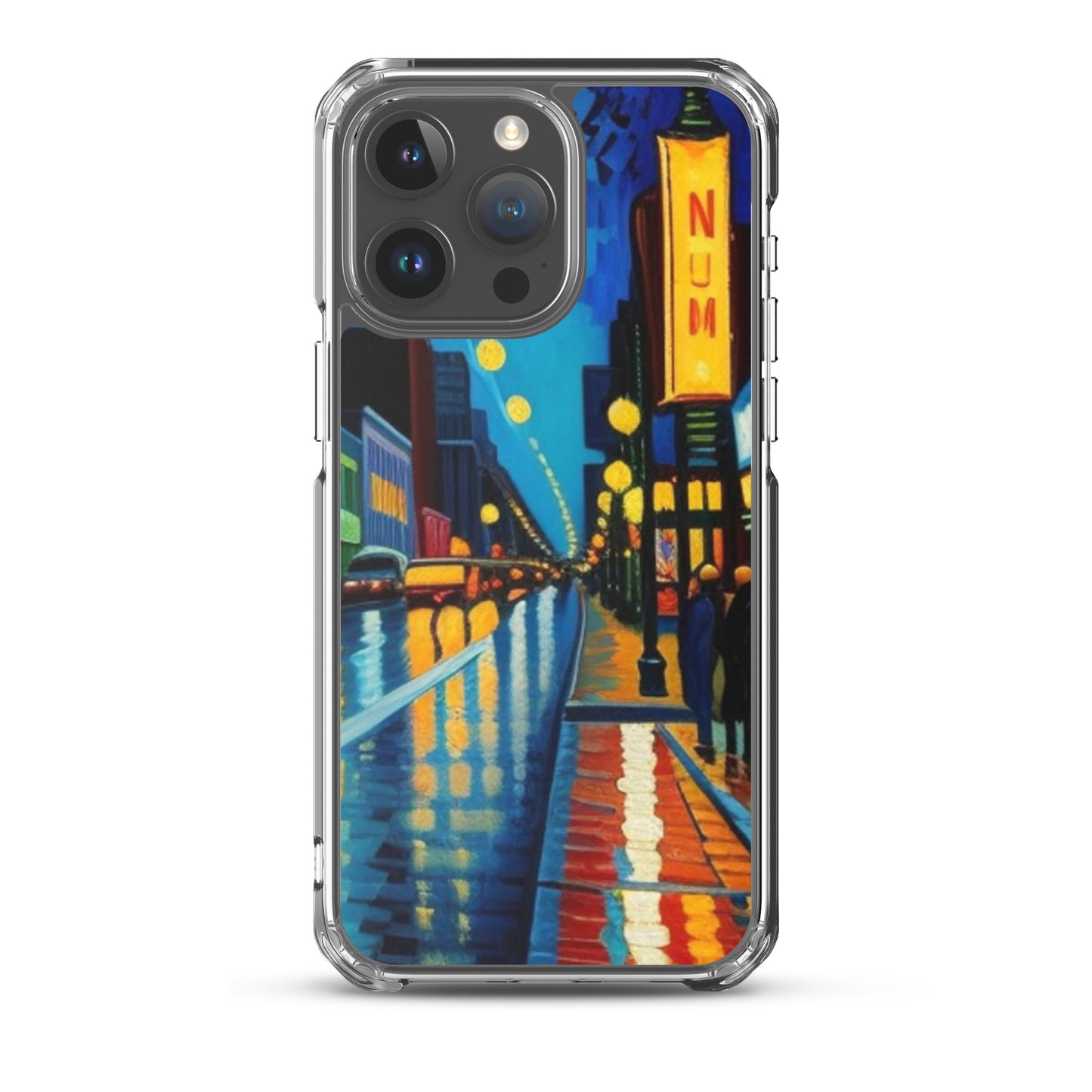 Clear Case for iPhone® City Nightlife AI Painting