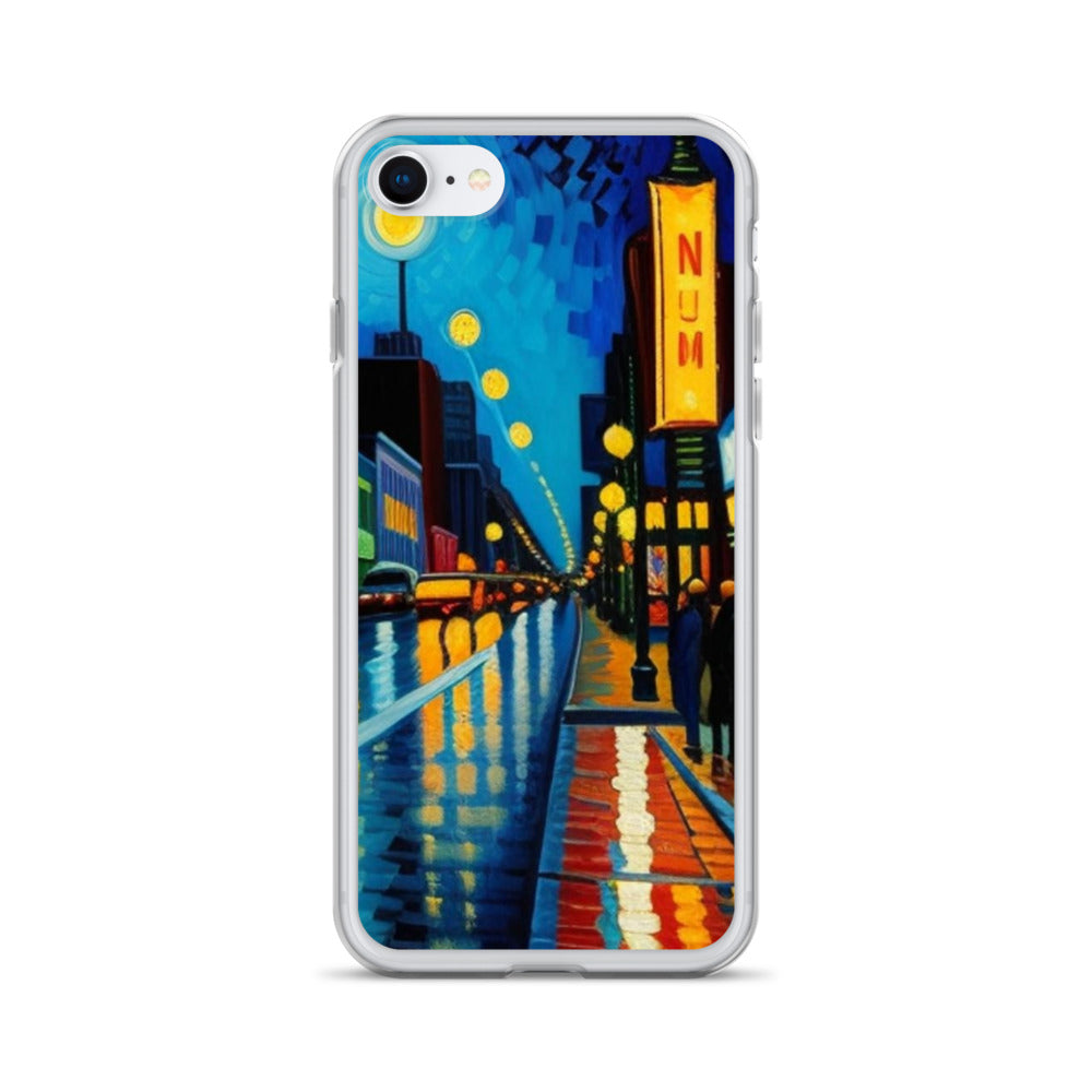 Clear Case for iPhone® City Nightlife AI Painting