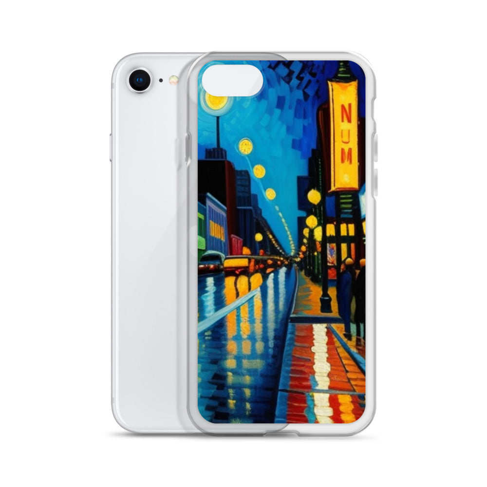 Clear Case for iPhone® City Nightlife AI Painting