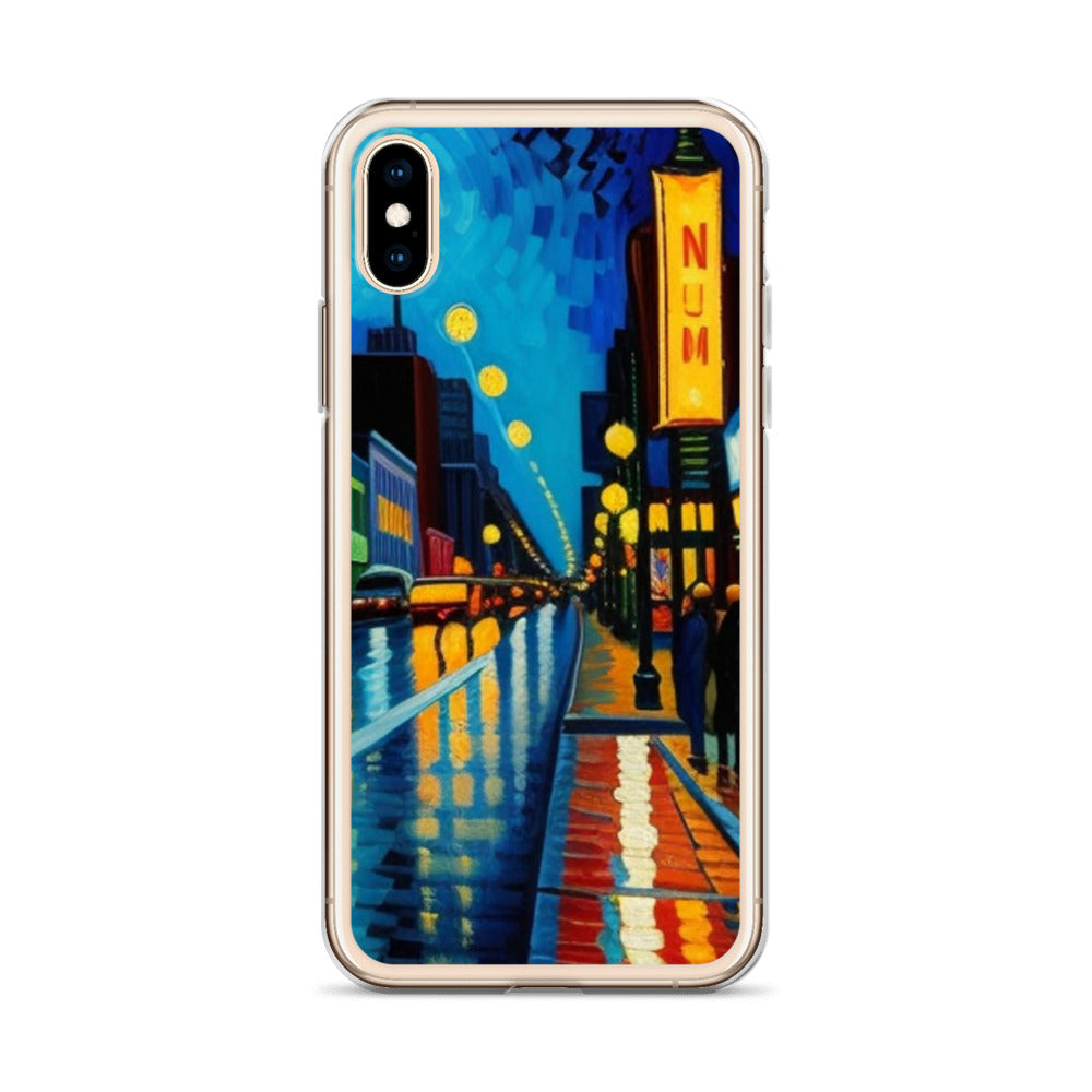 Clear Case for iPhone® City Nightlife AI Painting