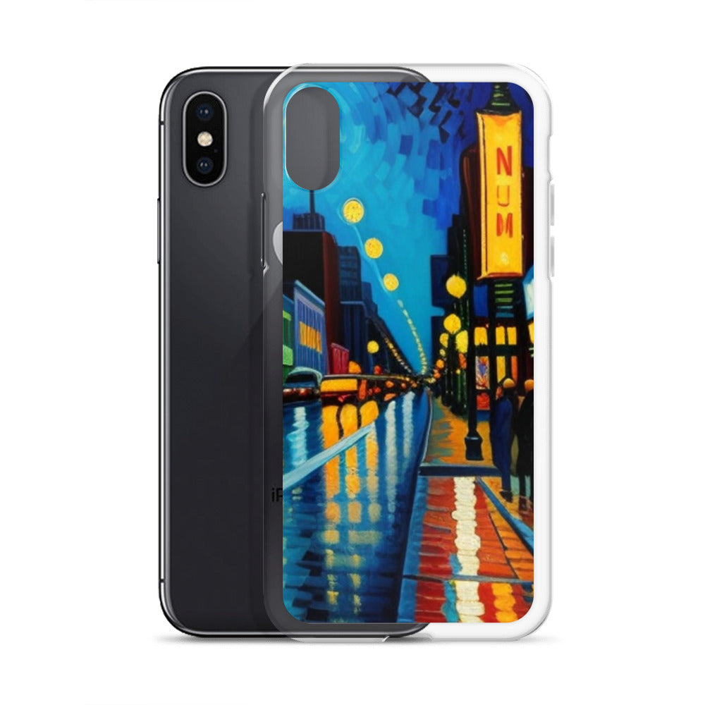 Clear Case for iPhone® City Nightlife AI Painting