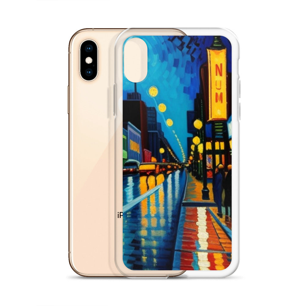 Clear Case for iPhone® City Nightlife AI Painting