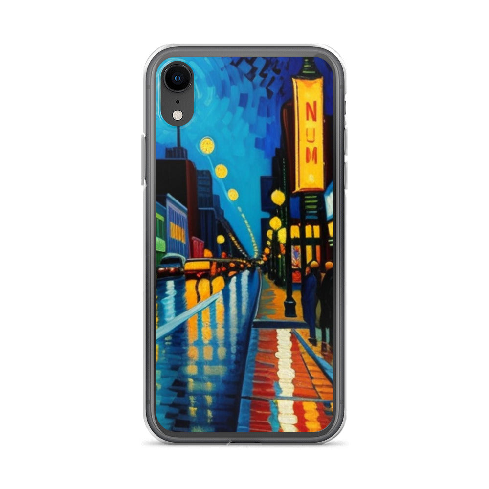 Clear Case for iPhone® City Nightlife AI Painting