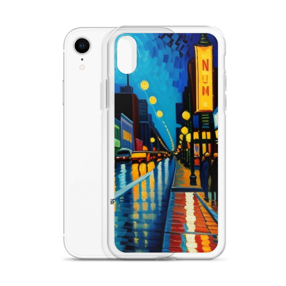 Clear Case for iPhone® City Nightlife AI Painting